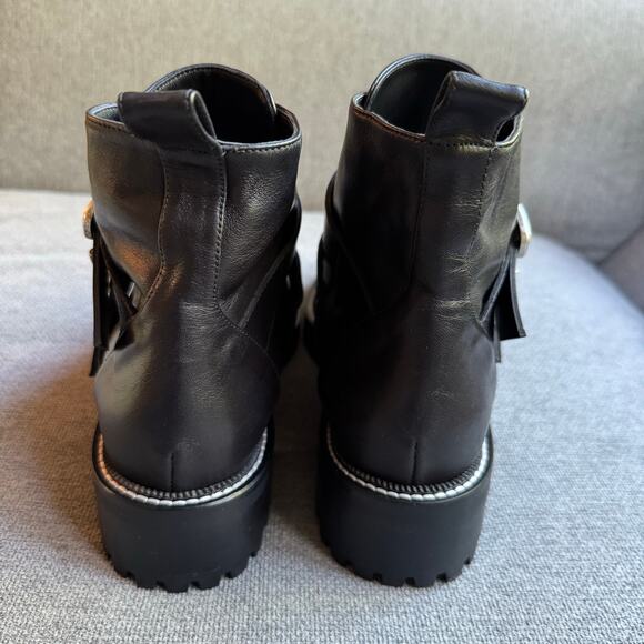 Freda Salvador Athena Sheaarling Leather Moto Boot Boho Women's Sz 8.5 - Picture 3 of 15